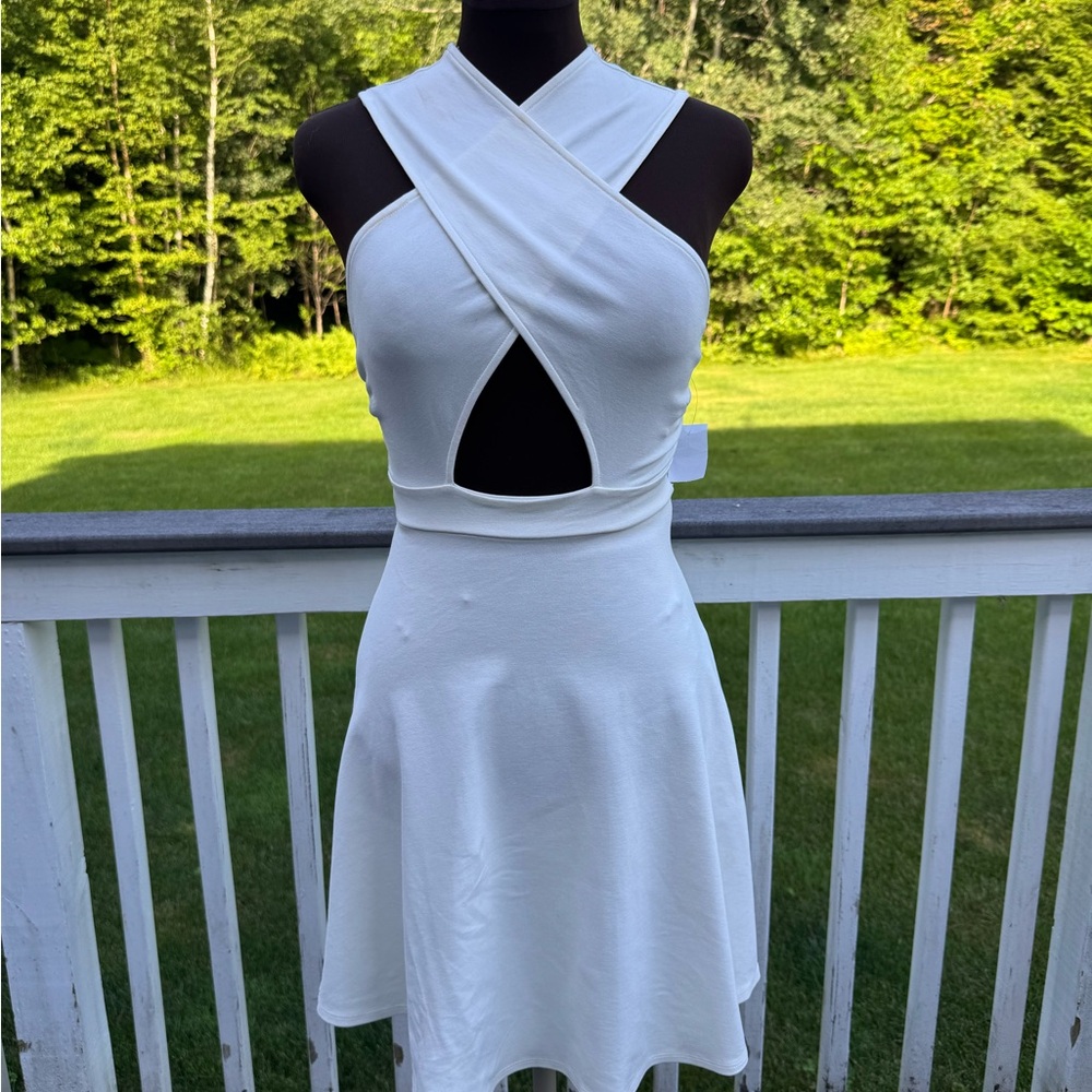 Charlotte Russe White Halter Cut Out Sundress
